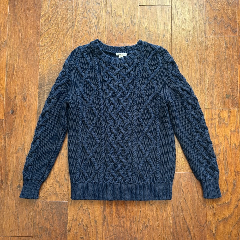 Crewcuts Navy Cable Knit Cotton Sweater Kids | Size 12